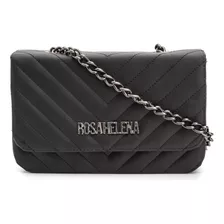 Bolsa Clutch Rosa Helena Bordada Estilo Preta