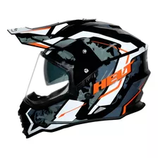 Capacete Moto Helt Cross Vision Glass Titanium Fosco Oculos