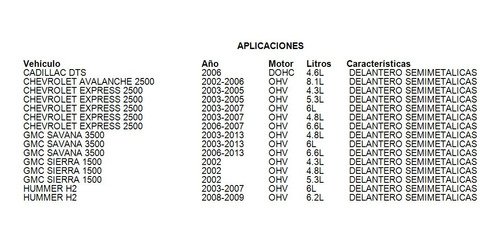 Balatas Delantero Hummer H2 2004 6.0l Fritec Semimetalicas Foto 2