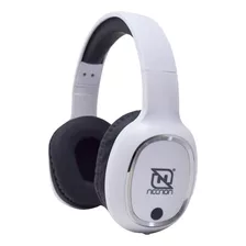 Audífonos Diadema Necnon Nbh-04 Pro Blanco Y Plata Bluetooth Color Blanco/negro