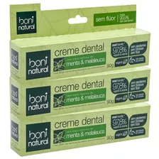 Kit Com 3 Creme Dental Sem Flúor Vegano Boni Natural
