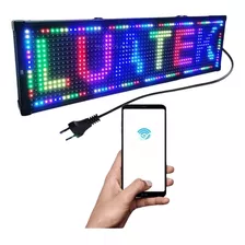 Painel P10 Letreiro De Led Digital 68×20 Rgb Interno Wi Fi