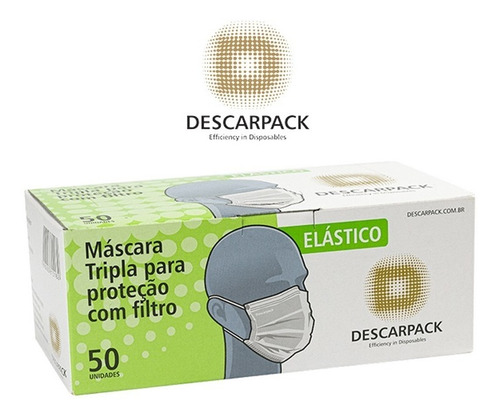 Kit 3 Caixas De Mascara Tripla Proteção Descarpack 150 Und 