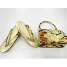 Bolso Seda Para Kimono Y Sandalias Zori Set Importado Japón