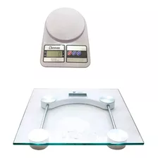 Kit Balança Digital Vidro Até 180kg + 2 Balança Cozinha 10kg