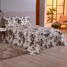 Kit Cobre Leito Casal King Size Estampado Colchas Super King