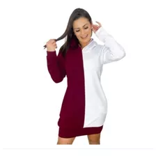 Blusa Moletom Bicolor Manga Longa Com Capuz Outono Inverno