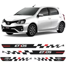 Kit Adesivo Toyota Etios Soleira Resinada Carro Sol16