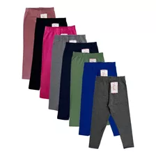 Kit 3 Calça Legging Cotton Infantil/juvenil Menina Tam 4 A 8