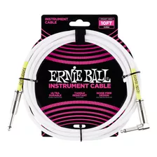 Ernie Ball Cable Para Instrumento P06049 3 Mts Blanco