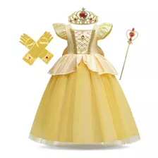 Vestido De Aniversário Girl Belle Princess, Fantasia De Hall