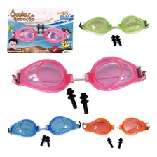 Kit 10 Óculos De Natação Infantil Piscina Protetor Auricular