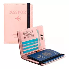 Porta Pasaporte Documentos Funda Protectora Viaje Con Rfid Color Rosa