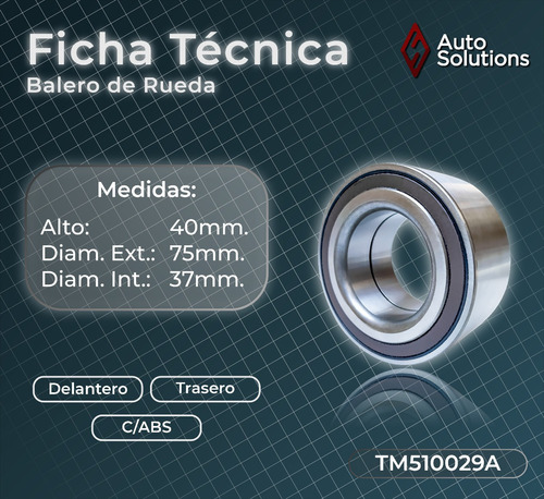 2 Baleros De Rueda Abs (d) Mercury Mystique 1998 1999 2000 Foto 2