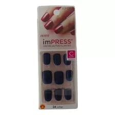 Unhas Autocolantes Kiss Ny Impress Look At Me Curto C/24