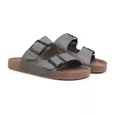 Birken Masculina Birken Chinelo Em Couro Ecológico Leve