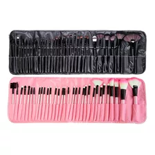 Kit 32 Pincéis Maquiagem + Estojo Blush Pó Grande