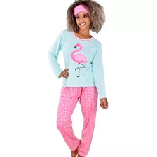 Pijama Longo Fechado Feminino Comprida Inverno - Promoção