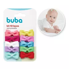 Kit 10 Lacinhos Infantil Bebê Com Presilha Para Cabelo Buba