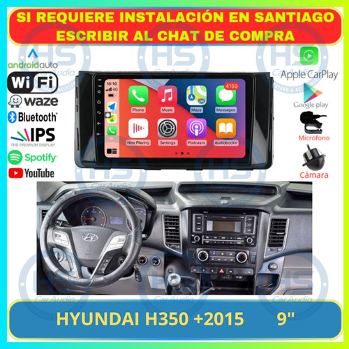 Radio 9 Pulga Android Auto Carplay Hyundai H350 Solati +2015 Foto 2