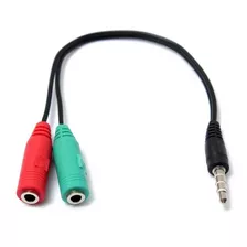 Cable Splitter Adaptador Audio 3,5mm Mic Auricular Ps4 Pc !! Color Negro