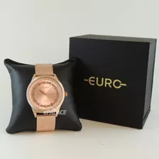 Relógio Feminino Euro Shiny Mesh Rosé Gold Eu2036ypu4j 5 Atm