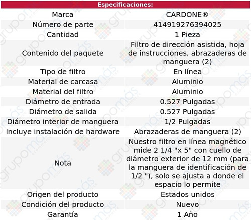 1 Filtro Direccin Hidrulica Dodge Stealth 91 Al 96 Foto 5