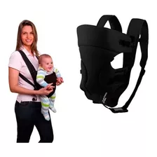 Bolsa Mochila Canguru Para Bebê Com Alça Almofadada Até 15 Kg Preto C/ Velcro E Apoio - Bb014 Cor Preto