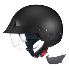 Glx - Medio Casco De Moto M14 Con Visera Retractil Tintada P