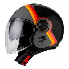 Capacete Motociclista Nzi Ringway Skyline Preto E Cinza Tamanho Do Capacete 55/56 (s) Cor Preto/cinza