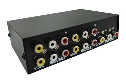 Selector Switch Rca Video Audio 4x1  4 Entradas 1 Salida Rca