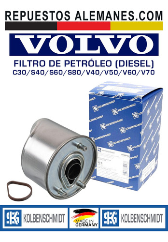 Filtro Diesel Volvo 1.6 C30 S40 S60 S80 V40 V50 V60 V70 Foto 3