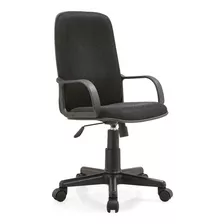 Sillon Ejecutivo Con Brazos Respaldo Alto Base Plastica Color Negro