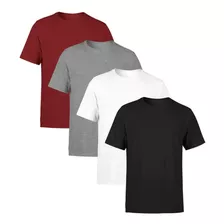 Kit 4 Camisetas Masculina Lisa Premium 100% Algodão