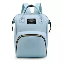 Mochila Bolsa Para Maternidade Térmica Bebe Menino Cor Azul-bebê Desenho Do Tecido Liso