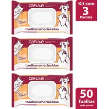 Kit Com 3 Toalhas Lenços Umedecidos Para Pet Cães Gatos