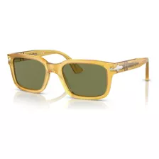 Óculos De Sol - Persol - Po3272s 204/4e 53 Armação Mel Haste Mel Lente Verde Desenho Retangular