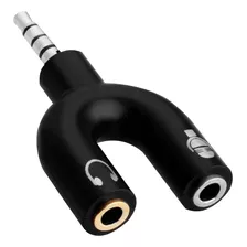 Adaptador Splitter Audio Plug Jack 3.5mm Aux Mic Ps4 Otec Color Negro