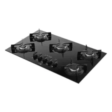 Cooktop 5 Bocas Preto Com Mesa Vidro Atlas Agile Up Bivolt