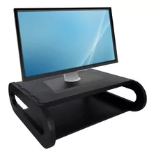 Base Suporte Para Monitor Apoio De Mesa Madeira Preto