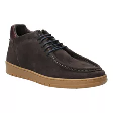 Zapatilla Cuero Hombre Tarento Café Hush Puppies