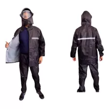 Impermeable De Dos Piezas Con Forro Y Carreta Trasparente 