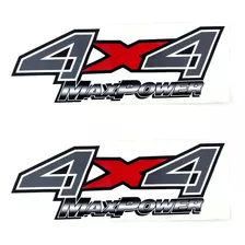 Par Emblemas Adesivos 4x4 Maxpower F-250 2007 Cromado