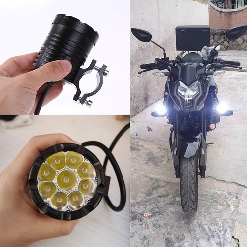 Par Faros Auxiliares Moto Exploradoras 9 Leds  Bmw Ducati Foto 5