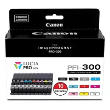 Pfi-300 Lucia Pro Ink, 10 Ink Tanks, Compatible To Imag...