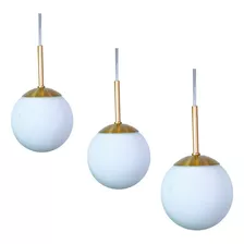 3 Lustres Pendentes Jabuticaba Globo Fosco Fio Lumife