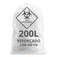 200 Sacos De Lixo Infectante 200 Litros Branco Hospitalar