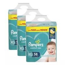 Fraldas Descartável Infantil Pampers Confort Sec Xg Kit C/3