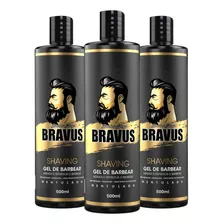 03-bravus Shaving Gel De Barbear 3x500ml