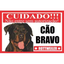 Placa Rottweiler Cão Bravo Tamanho 20x30 Cm Vários Modelos